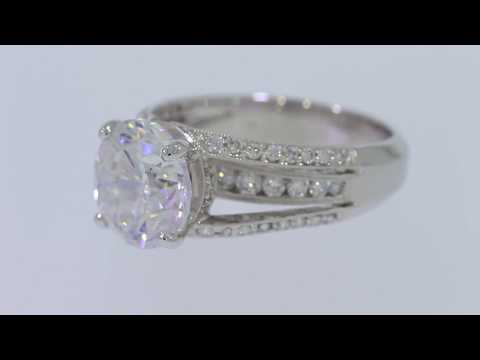 6.43 ctw Diamond Engagement Ring F SI1 - Round Cut | BigDiamondsUSA