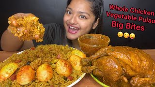 Download lagu SPICY WHOLE CHICKEN CURRY 🔥 WITH VEGETABLE PULAO AND FRIED EGGS | BIG BITES | FOOD EATING VIDEOS mp3