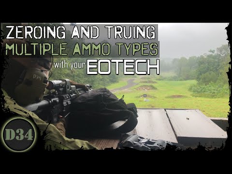 EOTECH 512 Nullstellung und Justierung für verschiedene Munitionstypen.