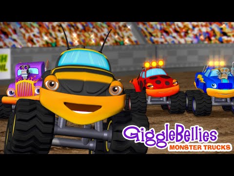Learn ABC with Monster Truck Racing! | GiggleBellies