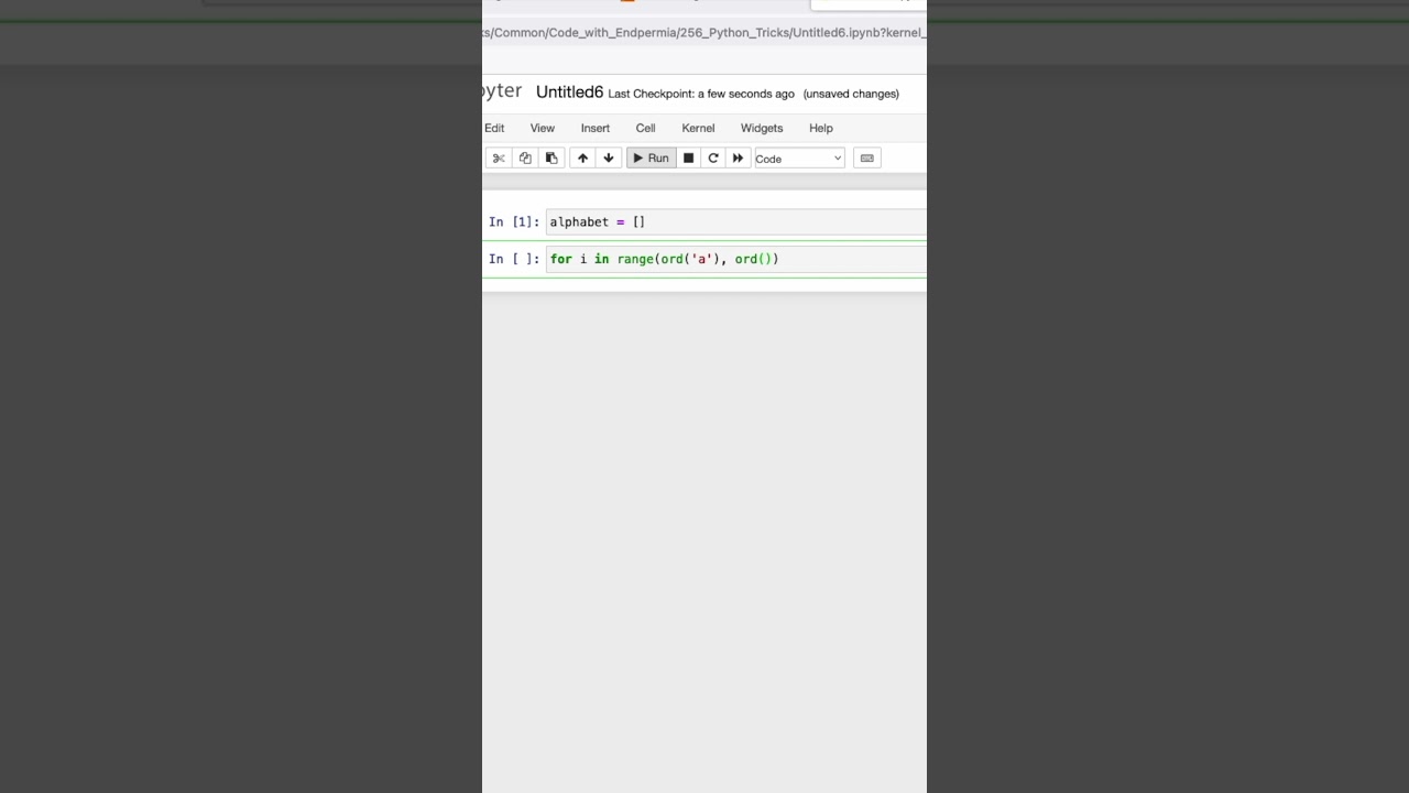 Python Trick | Generate a List of the Alphabet