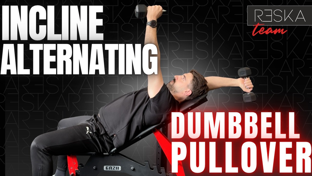 Incline alternating dumbbell pullover