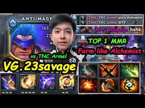 VG 23savage [Anti Mage] Top1 MMR Farm like a boss vs TNC Armel Magnus Dota 2 Pro Gameplay