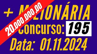 ???? Resultado da Mais Milionaria 195, Mais Milionária de hoje, Mais Milionaria 1/11,