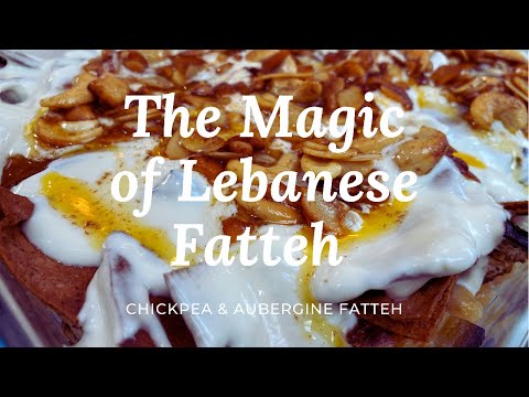 Lebanese Chickpea & Aubergine Fatteh - vegetarian dish to jazz up any leftovers