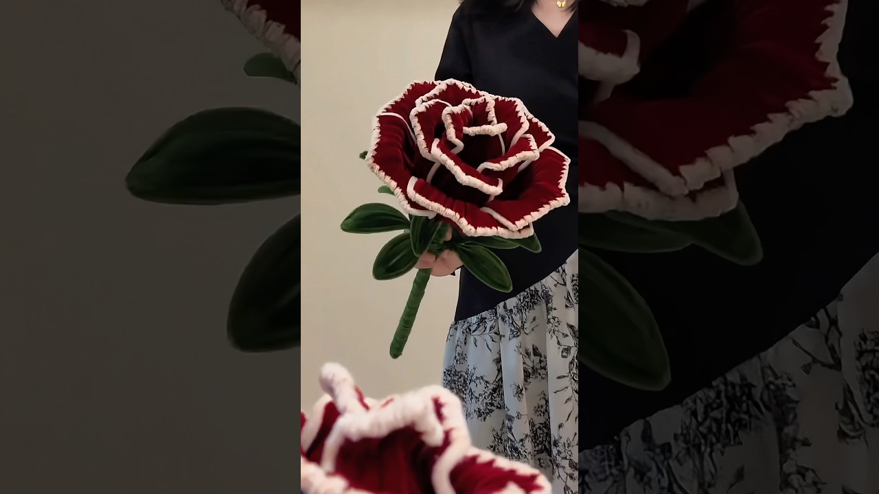DIY giant rose flowers pipe cleaner #handmade #diy #gift #diyflower #diycrafts #flowercraft #flower