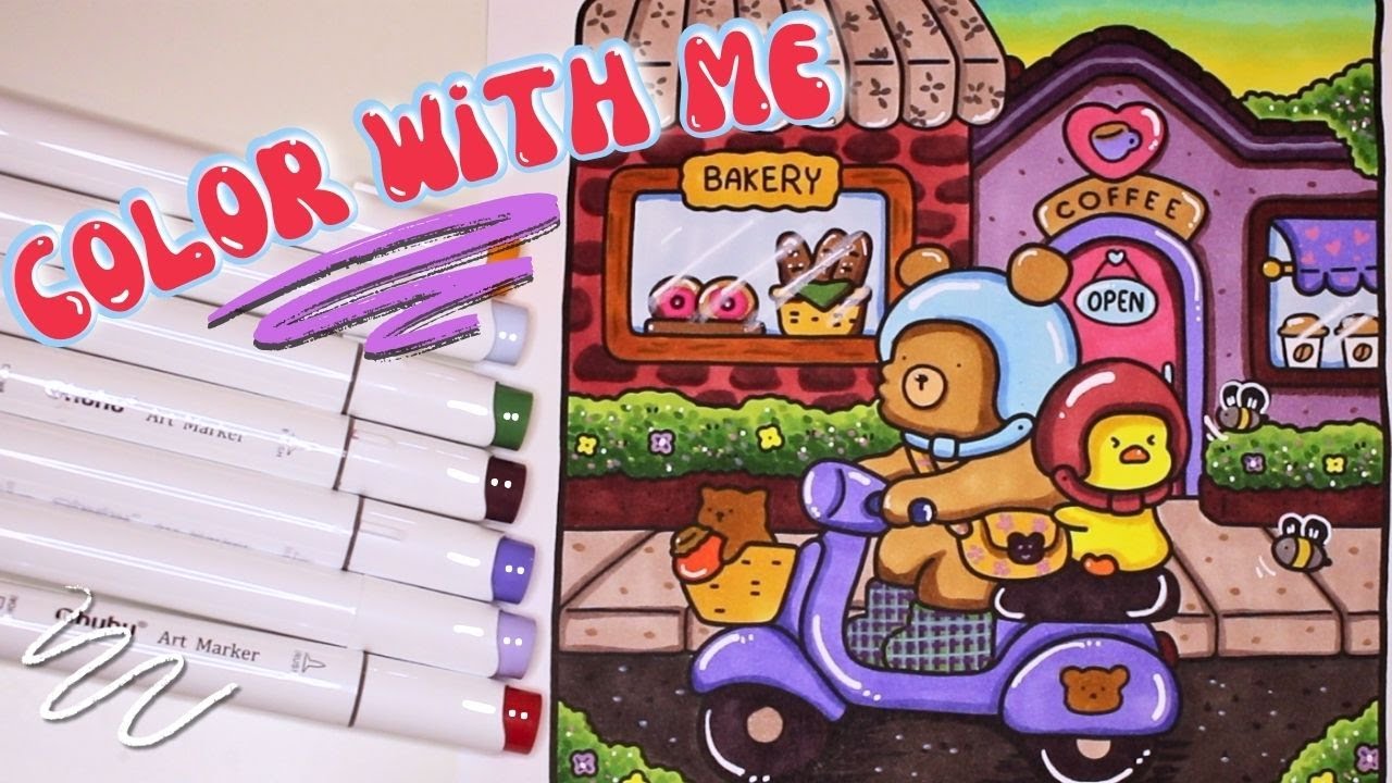 Color Along with me 🛵💨 Coco Wyo Free Coloring page | With talking | #adultcoloring #ohuhu