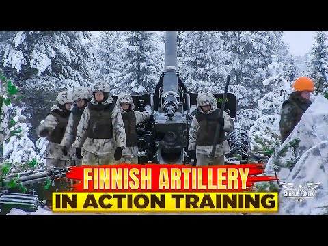 Finnish Artillery in Action   Training in Cold Weather Conditions