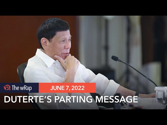 In parting message, Duterte says stop criticizing Marcos, ‘unite’ behind him