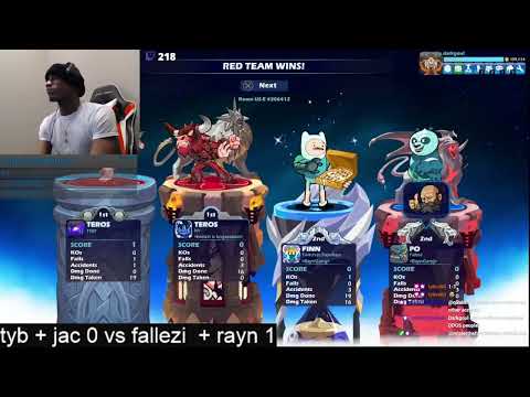 Tybvalid & LuvJacobxo vs RaynRaps & Fallzie - 2v2 - $30 Money Match - Brawlhalla Show Match #85