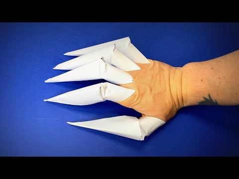 Comment faire des griffes de dragon en papier | Griffes Origami | Les griffes de l'origami Godzilla