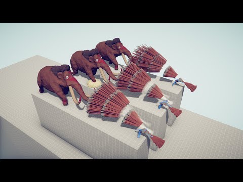 TRIO MAMMOTH vs 3x EVERY GOD - Totally Accurate Battle Simulator TABS