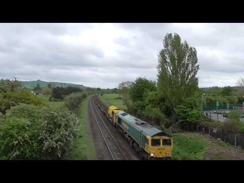 66952  Westbury to Hallen marsh jn loaded rail carrier + MEGA HORN