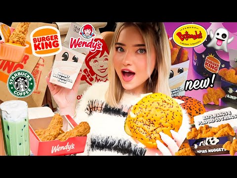 Eating NEW FAST FOOD MENU ITEMS For 24 HOURS!