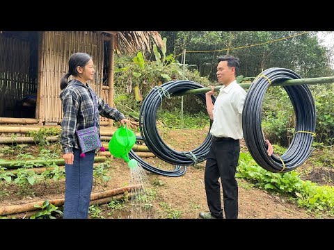 Kind CEO Helps A Poor Single Mother Install Water Pipes  A New Life In A Bamboo House In The Forest