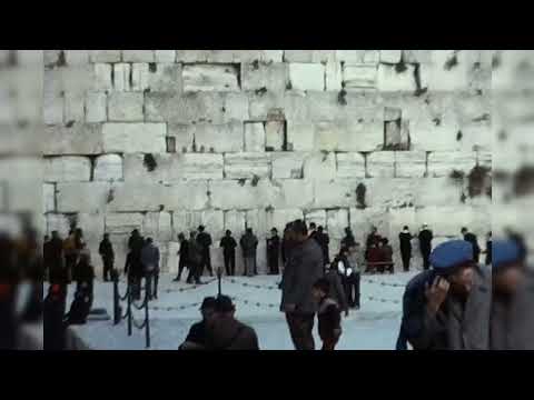 1970's Israel Footage of Jewish People Praying at the Western Wailing Wall in Jerusalem