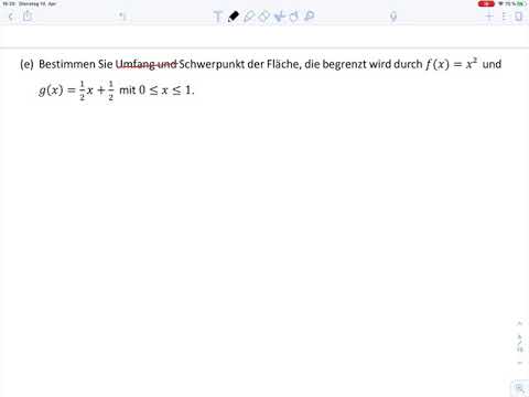 Übungsblatt4 Aufgabe e – Integration Schwerpunkt