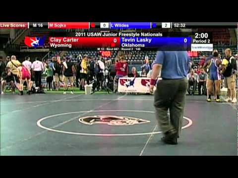 Junior Freestyle 140 - Tevin Lasky (OK) vs. Clay Carter (WY)
