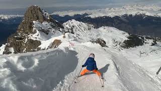 85% steep most difficult ski run in Europe Le Grand Couloir with Alexis 5