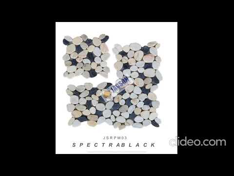 Multicolor spectra black stone pebble mosaic, thickness: 10 ...