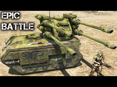 MEN OF WAR: WARHAMMER 40K MOD ▶ Imperial Guard vs Tau Empire | Cinematic Battle