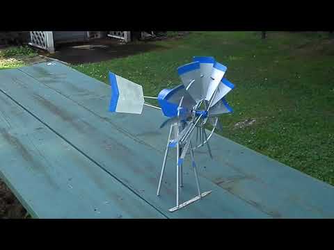 Blue and Silver garden windmill 2020