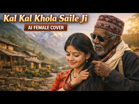 Kal Kal Khola Saile Ji | AI Male Cover 🌸 | Nepali Folk Story Vibes