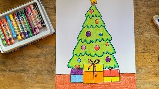 Cách Vẽ cây thông Noel đơn giản | Draw a simple Christmas tree | Huỳnh Ngọc Art