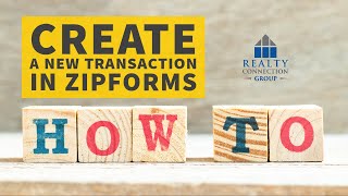 How to create a new transaction in Zipforms