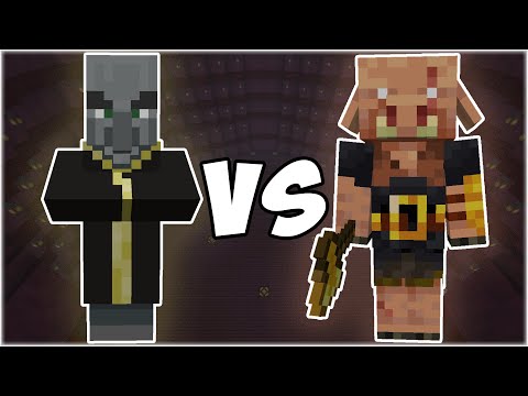 Evoker vs Piglin Brute - Minecraft Mob Battle