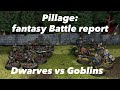 Pillage Fantasy Battle Report: Dwarves vs Goblins 250 points