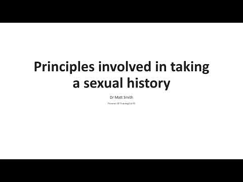 Principles involved in taking a sexual history