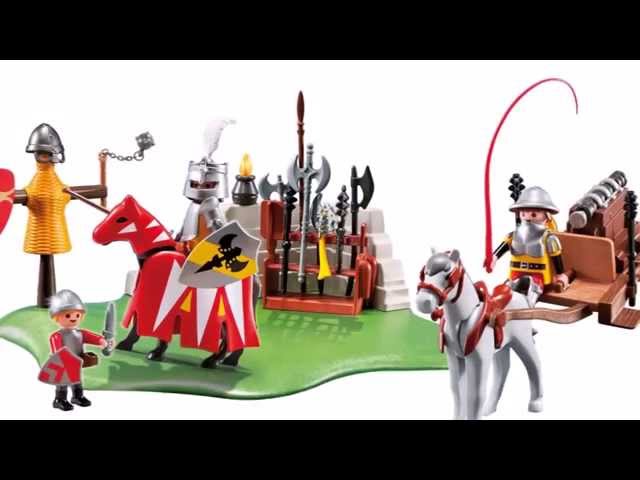 Vídeo relacionado con PLAYMOBIL Caballeros - Compact Set Aniversario: Torneo Medieval y carreta con cañón (5168)