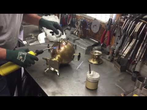 Soldering a 100 year old antique brass Russian Samovar