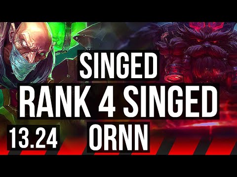 SINGED vs ORNN (TOP) | 4/0/7, Rank 4 Singed | EUW Diamond | 13.24