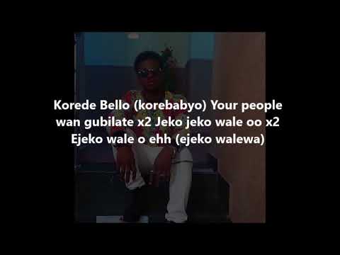 korede Bello ft Lil Kesh-- My People (lyrics)