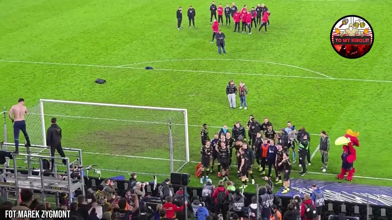 Radość kibiców Pogoni Szczecin po meczu z Koroną Kielce 16.03.2026