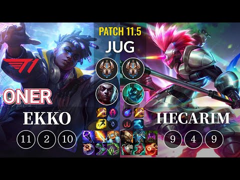 T1 Oner Ekko vs Hecarim Jungle - KR Patch 11.5