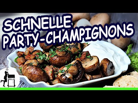 Schnelle PARTY Champignon Pfanne mit TURBO Knoblauchsoße | Die Frau am Grill