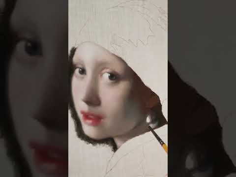 "Girl with a Pearl Earring" ????????‍???? (painting my copy of Vermeer)