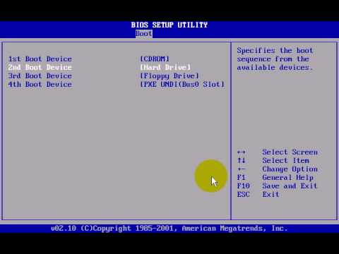 comment regler bios setup utility