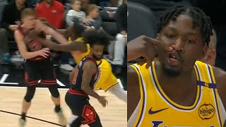 Dorian Finney-Smith shoves Kevin Huerter after elbowed in the face 😳