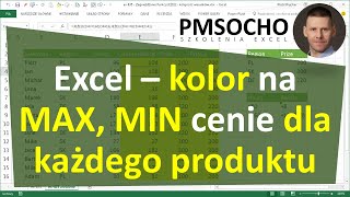 Excel - Oznaczanie kolorem najniższej lub najwyższej ceny dla każdego produktu [odc.885]