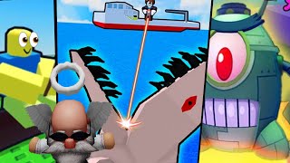 My fishing party, Fish and fight & Steal a SpongeBob in roblox