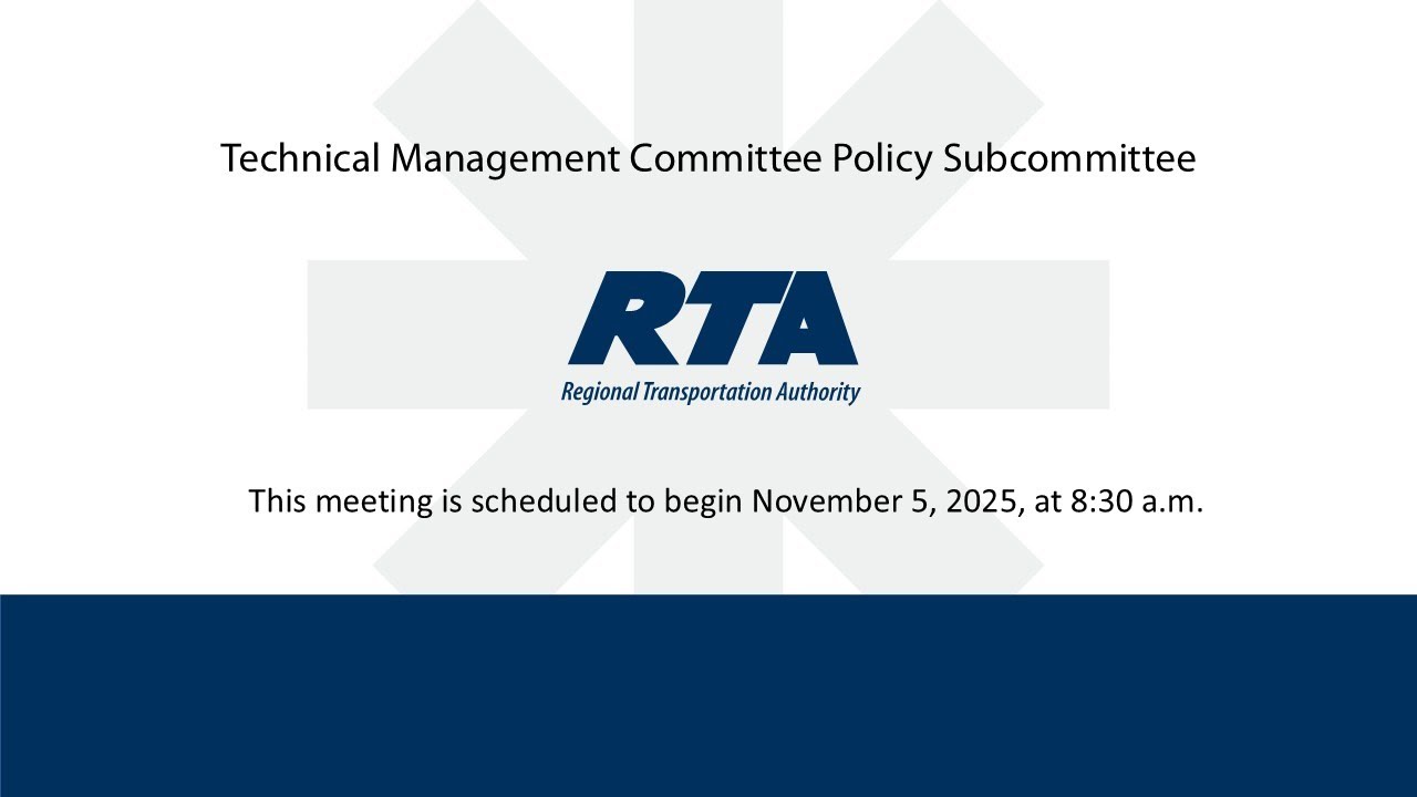 RTA Technical Management Committee Policy Subcommittee Meeting - November 5, 2025, 8:30 a.m.