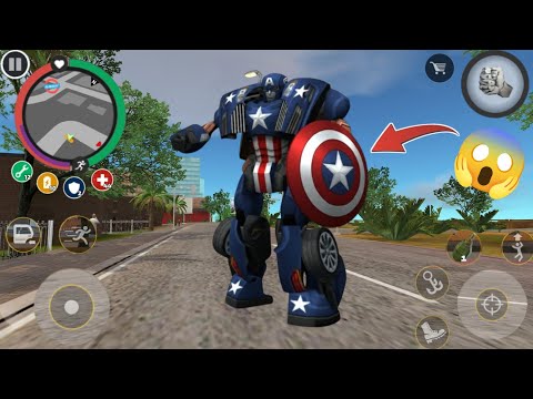 I Control Captain America Transformer Robot In Rope Hero Vice Town 