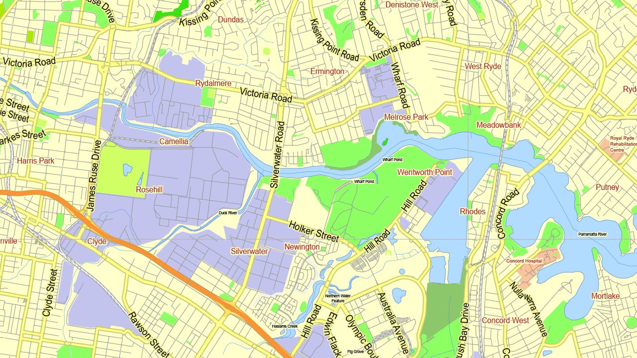 Sydney Australia editable layered PDF Vector Map Version 33
