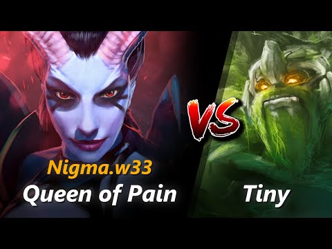 How to Queen of Pain mid vs Tiny (feat. w33) | First 7 minutes