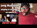 🇵🇭 Jong Madaliday - singing to strangers on ometv | she vibe to my song | REACTION!!!