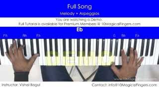 Lag Ja Gale Piano Tutorial with Western Staff Notations and Chords | www.10MagicalFingers.com